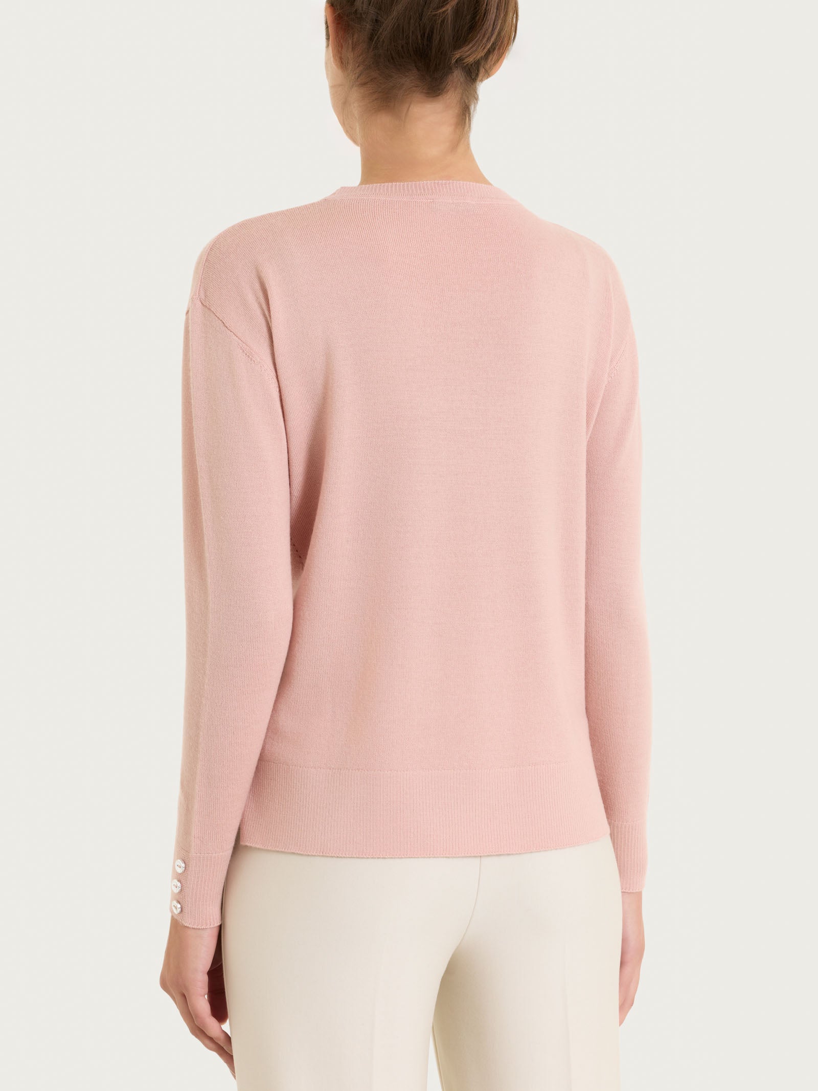 Ragno Merino Soft Maglia Girocollo Cameo Rose Lana