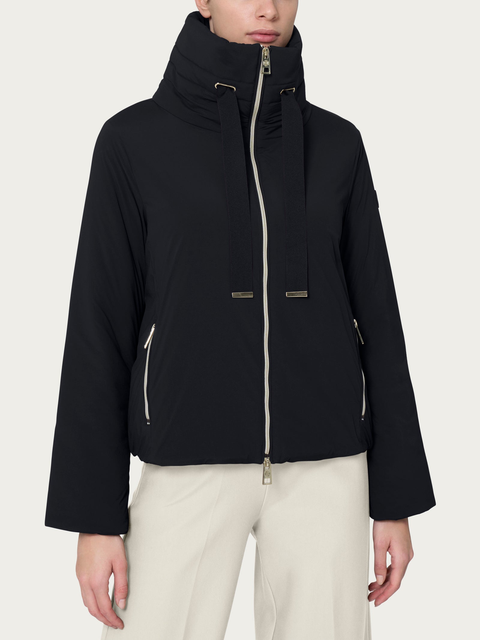 Ragno Comfort 250 piumino collo alto nero imbottitura lana