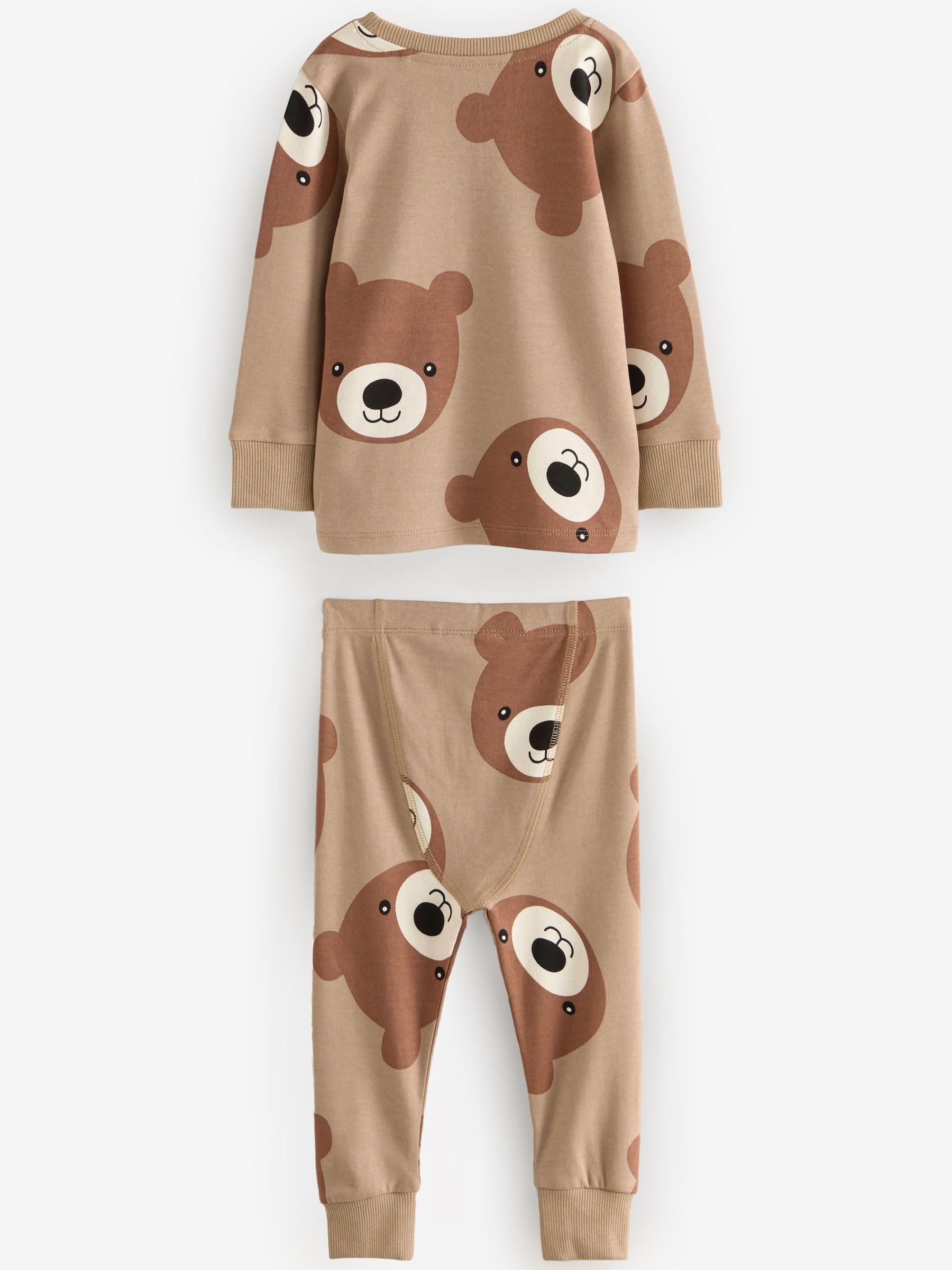 Next pigiami bambino 3 pezzi marrone cotone
