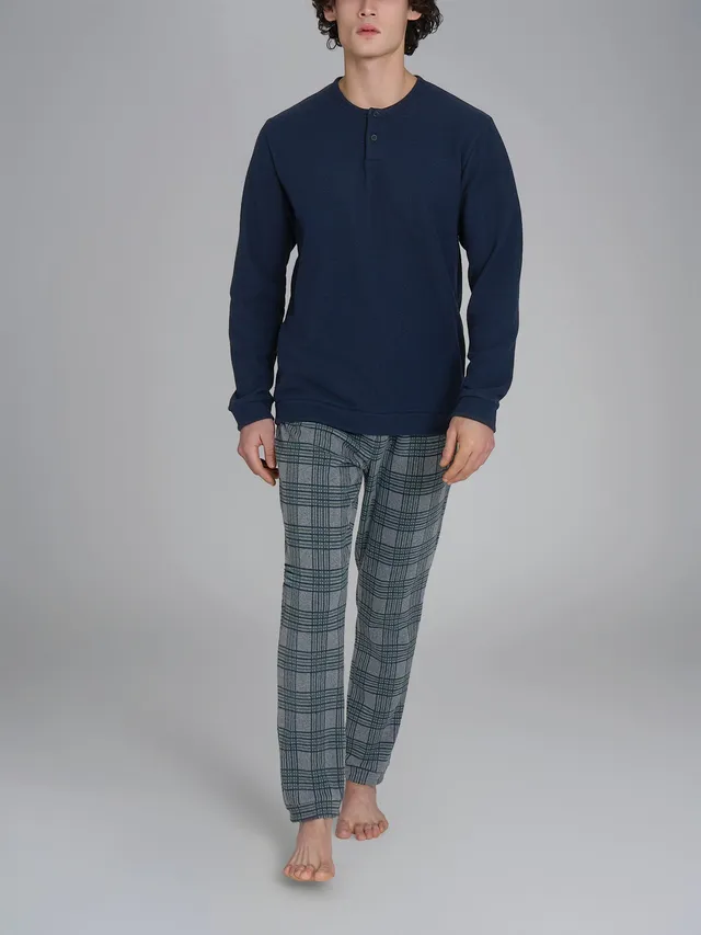 Ragno Cotton Eco Pile pigiama uomo serafino Fant.Outer Space
