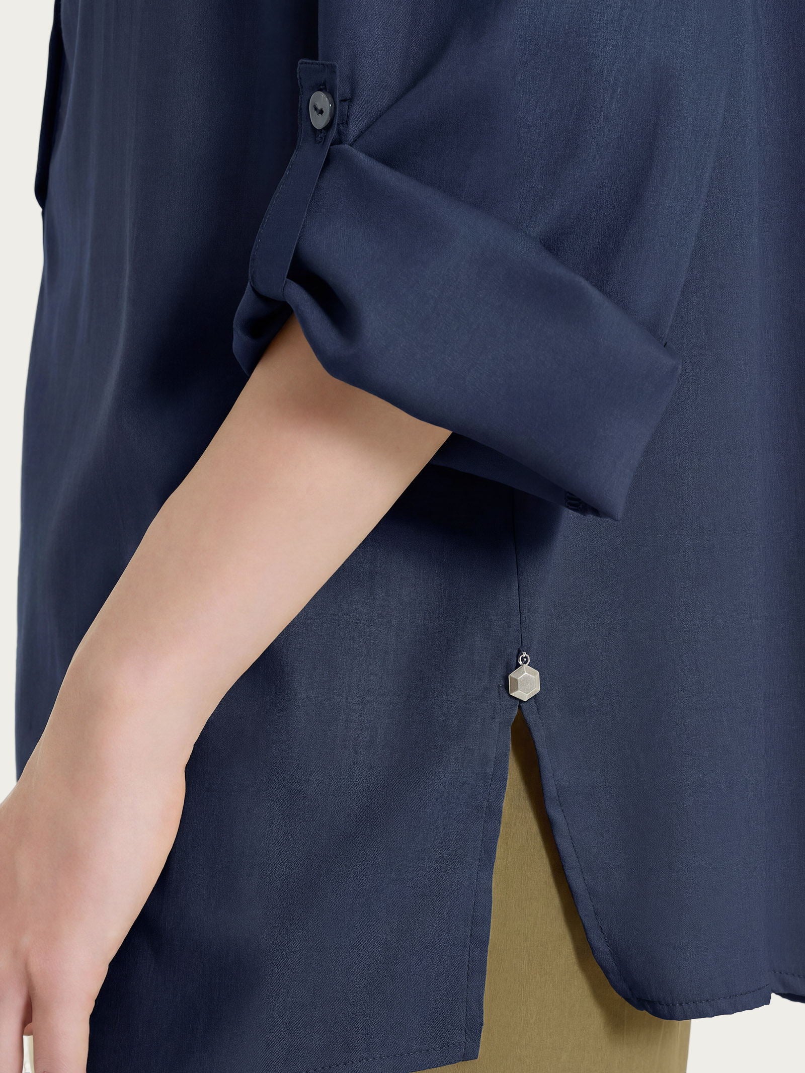 Ragno Voile Stretch blusa serafino donna blu