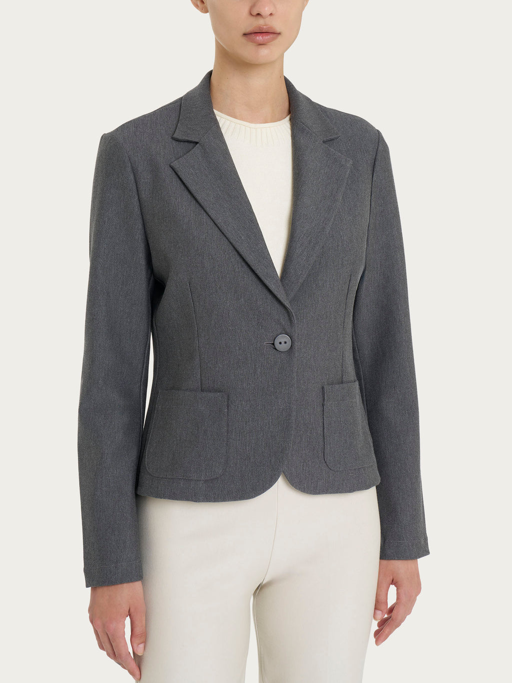 Ragno Compact Blazer Corto Donna Ardesia Mel Elasticizzato