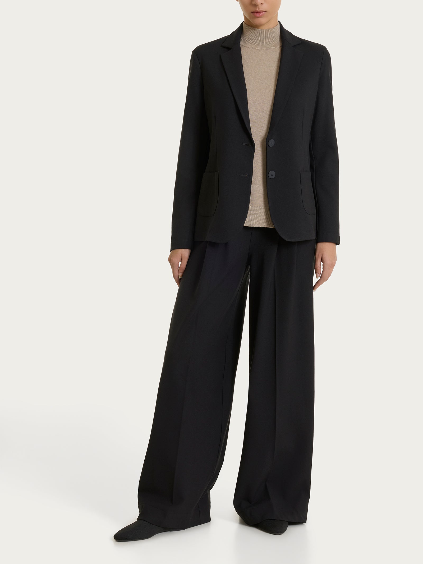 Ragno Flannel Twill Blazer Due Bottoni Nero Regular