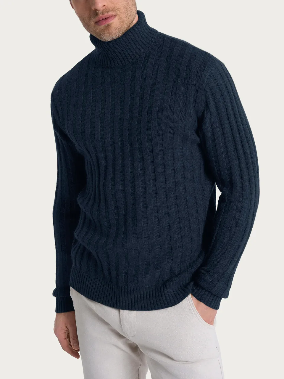 Ragno Natural Soft Dolcevita Uomo Costa Piatta Bleu