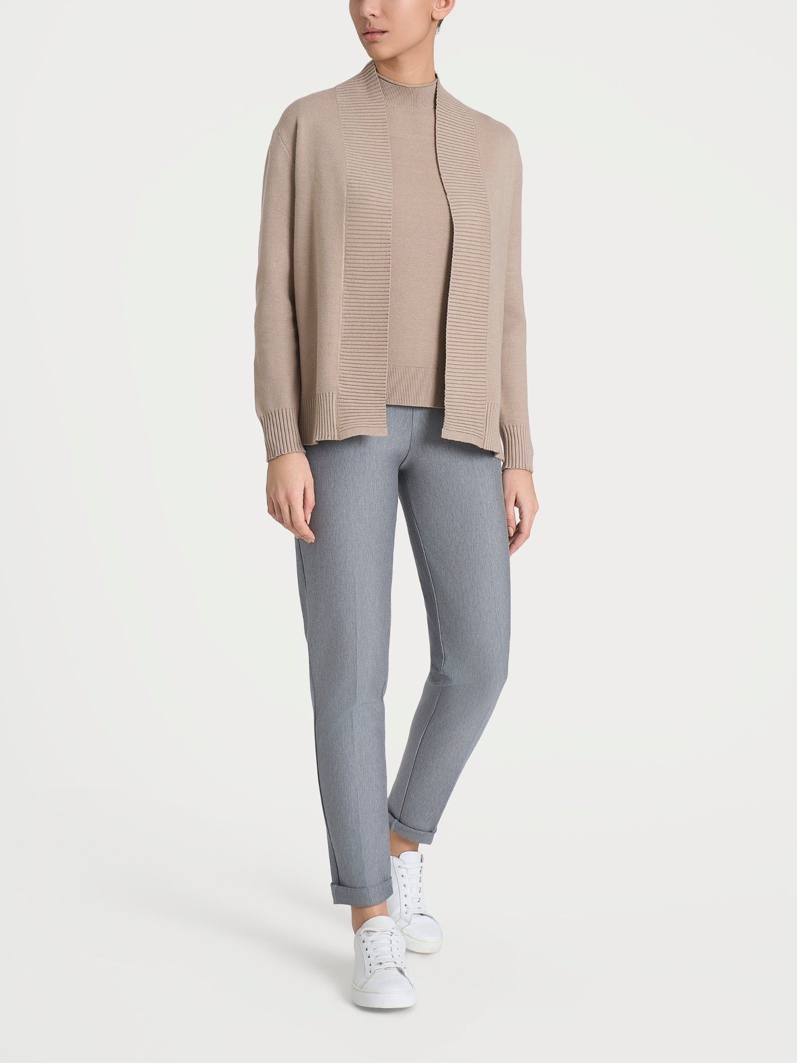 Ragno Super Soft Cardigan Donna Cammello Aperto Boxy