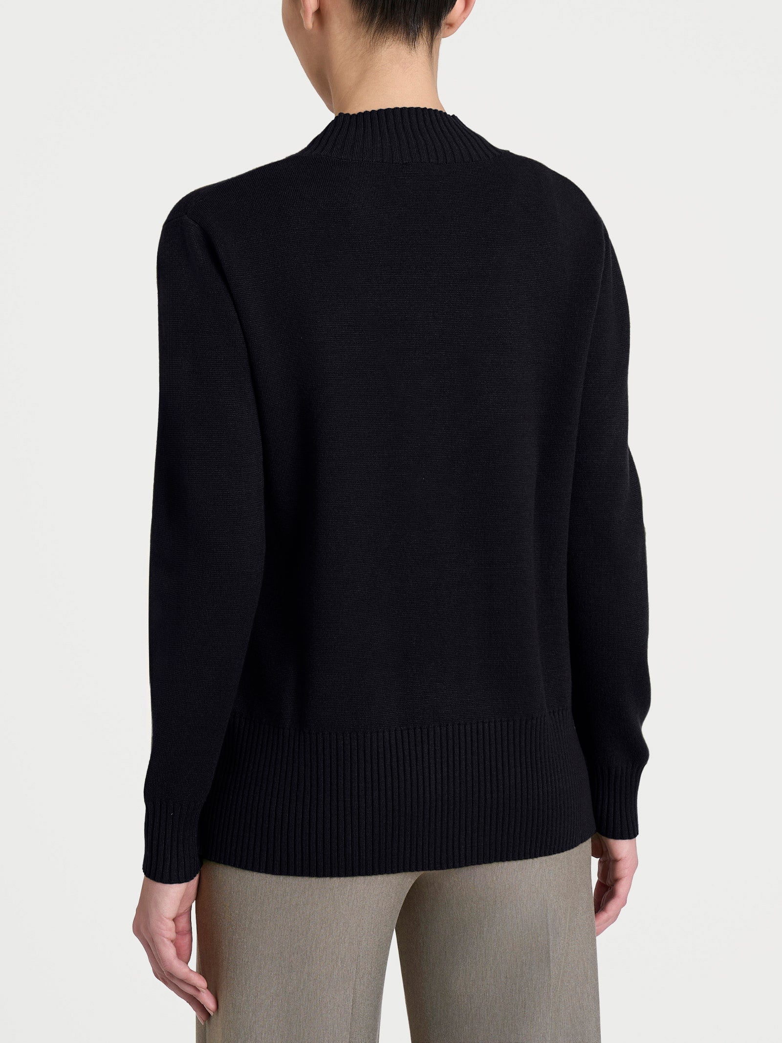 Ragno Super Soft Cardigan Asimmetrico Nero con bottoni