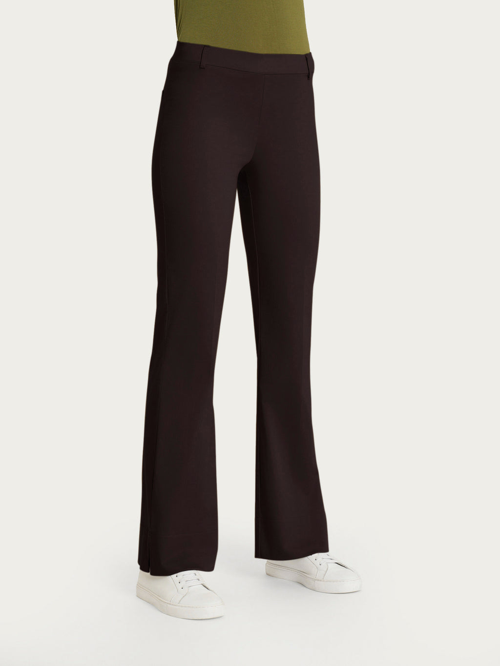 Ragno Satin Power Pantaloni Flare con Spacco Chocolate Torte satin elasticizzato