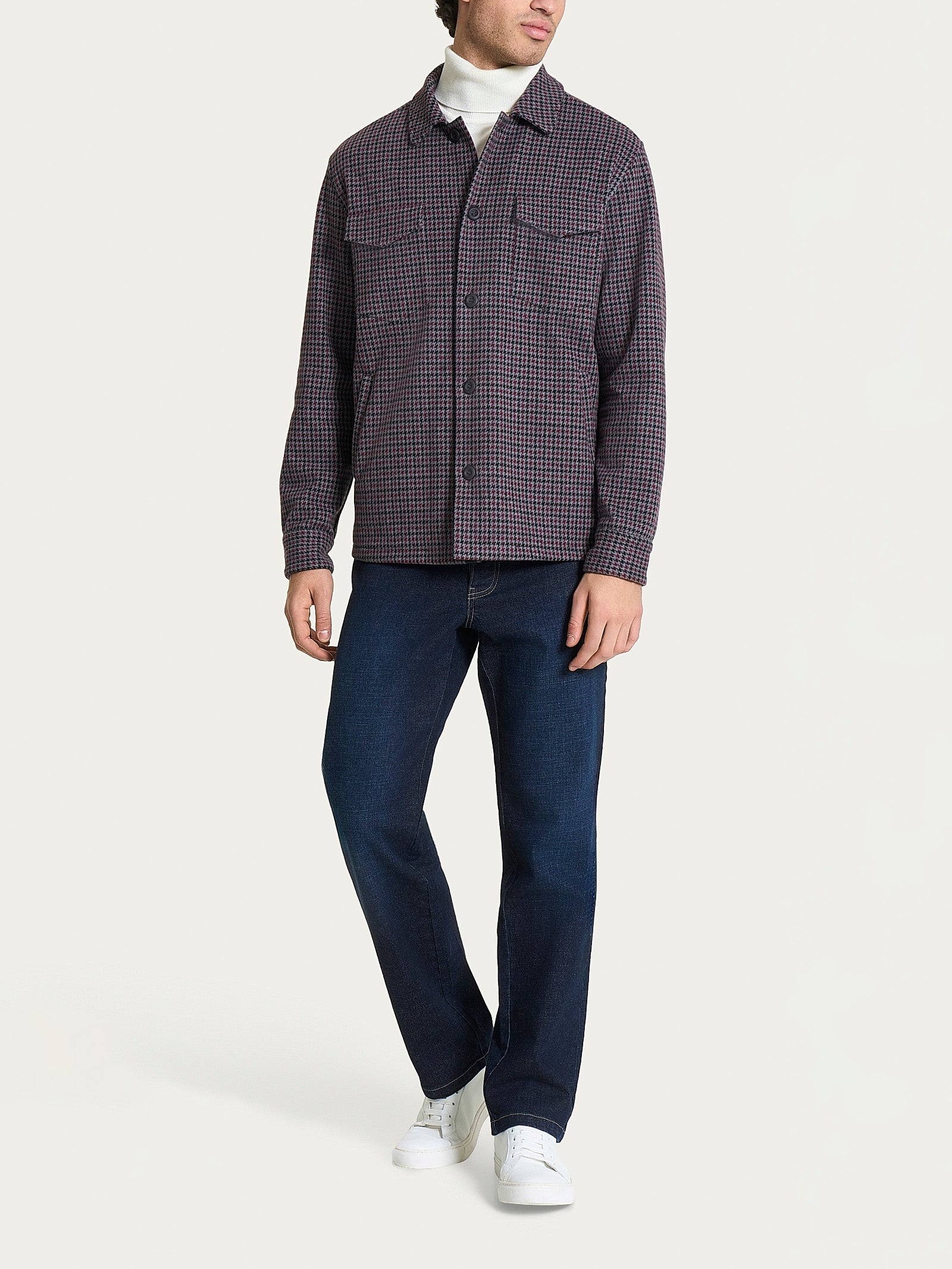 Ragno Jacquard shacket uomo bottoni fantasia resistente