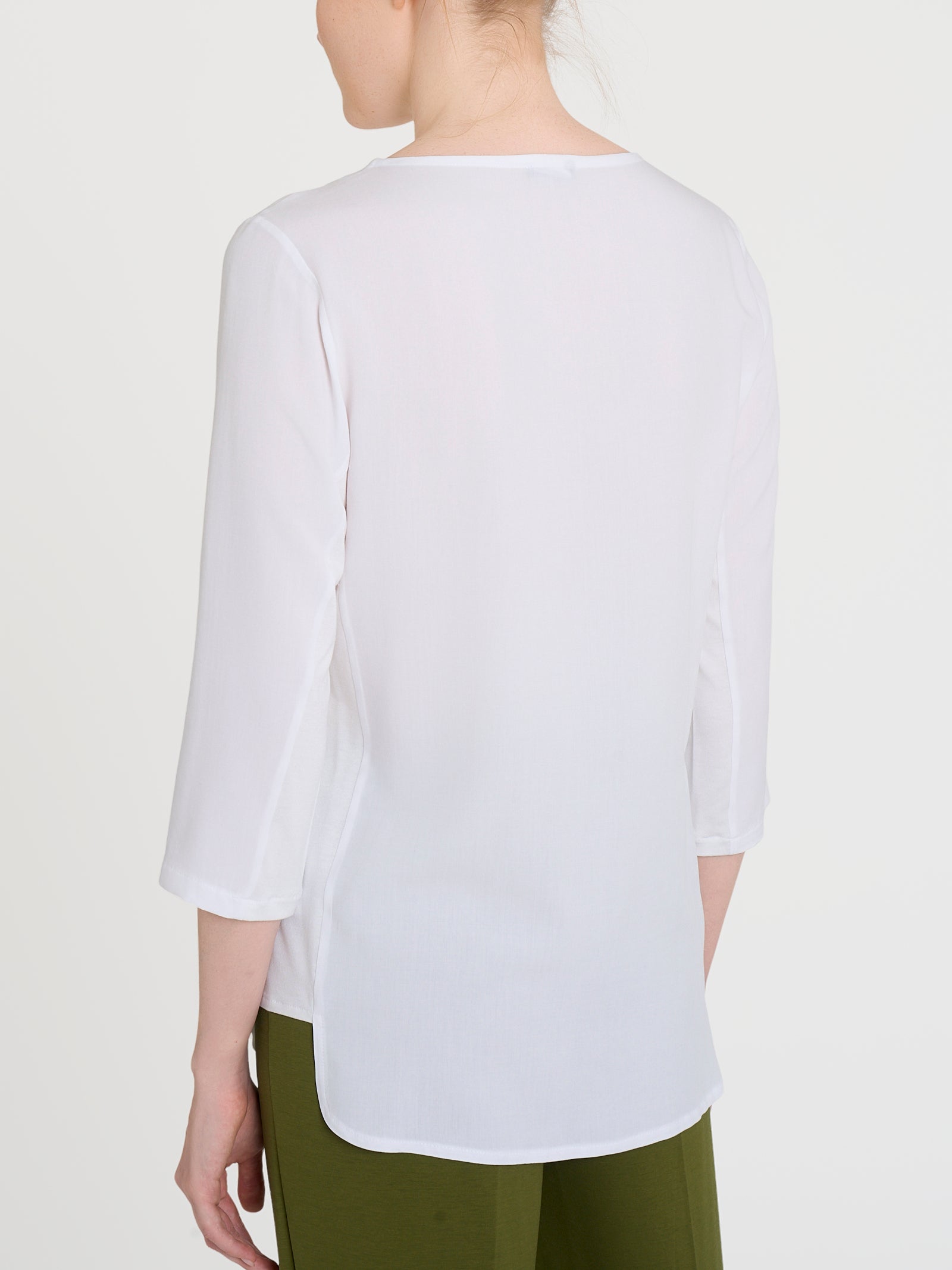 Ragno Viscosa Summer Maglia girocollo 3/4 Bianco