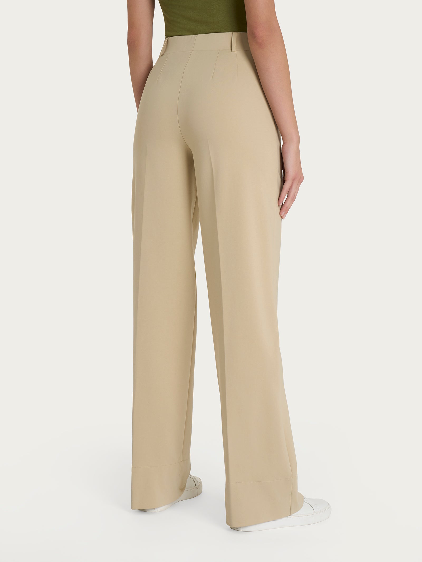 Ragno Compact Light pantalone ampio Irish Cream con tasche