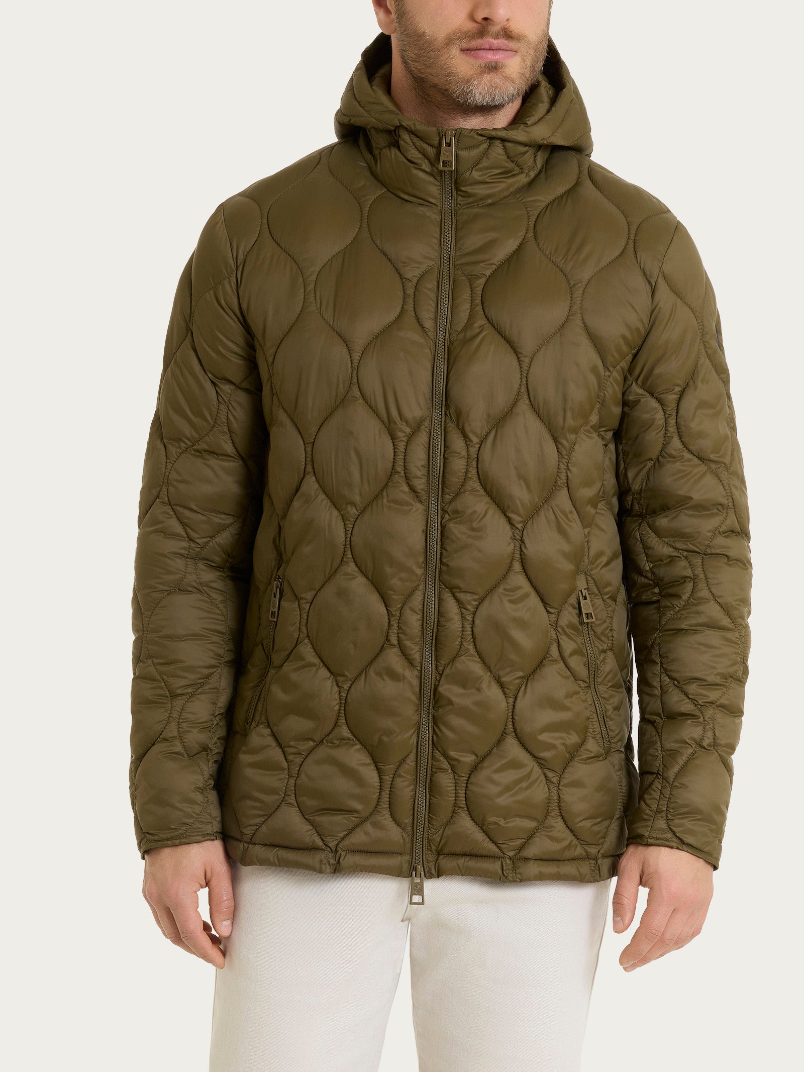 Ragno Onion Quilt piumino cappuccio uomo Dark Olive