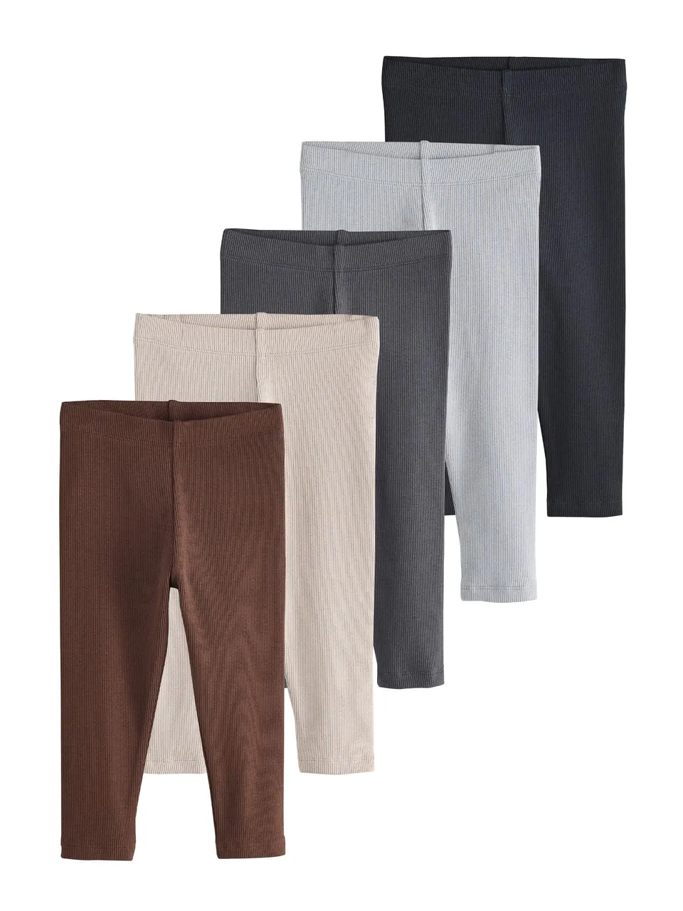 Next leggings bimbo a coste confezione 5 pezzi elasticizzati