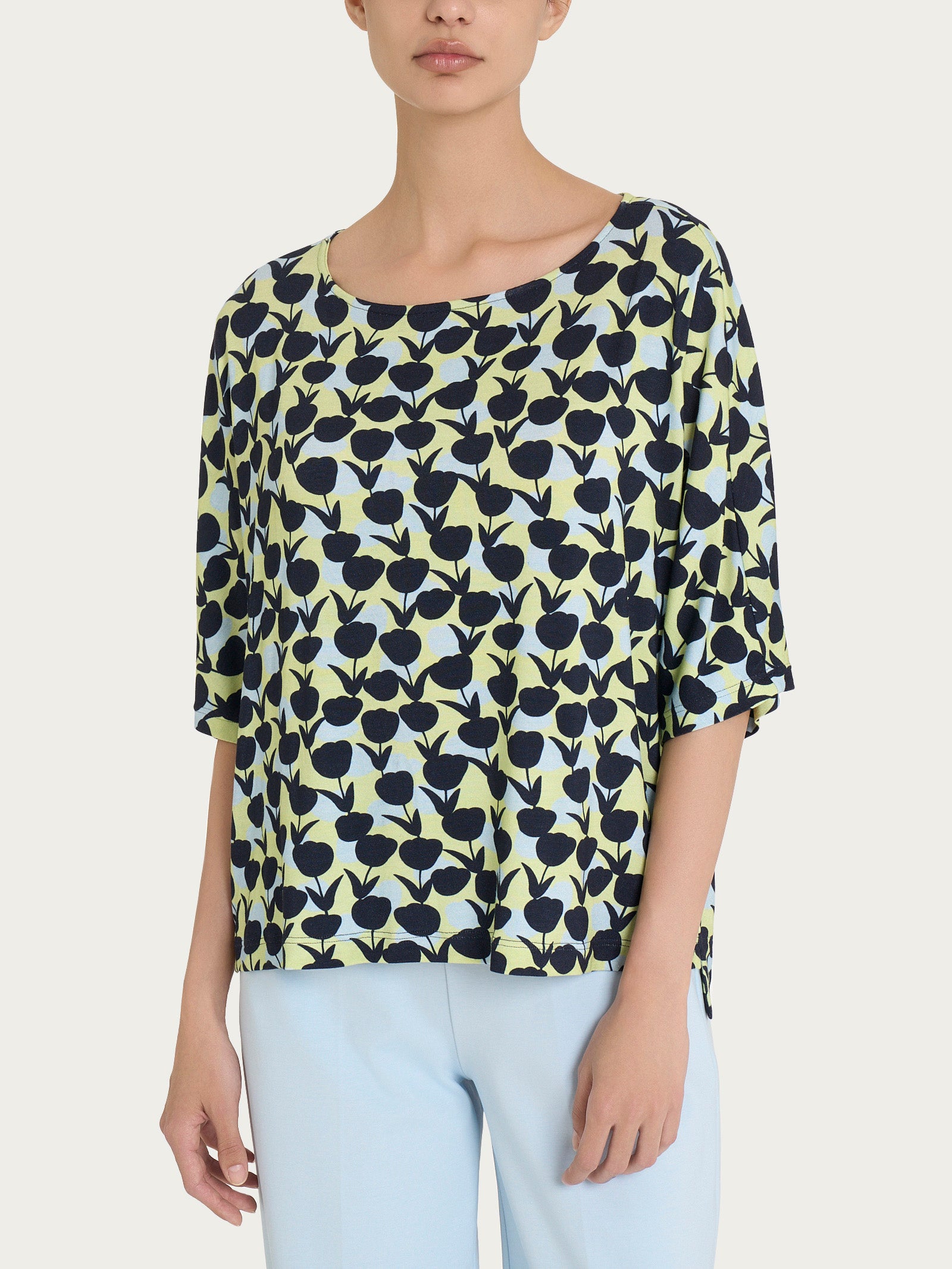 Ragno Viscosa Summer Blusa girocollo tulips Shadow Lime viscosa