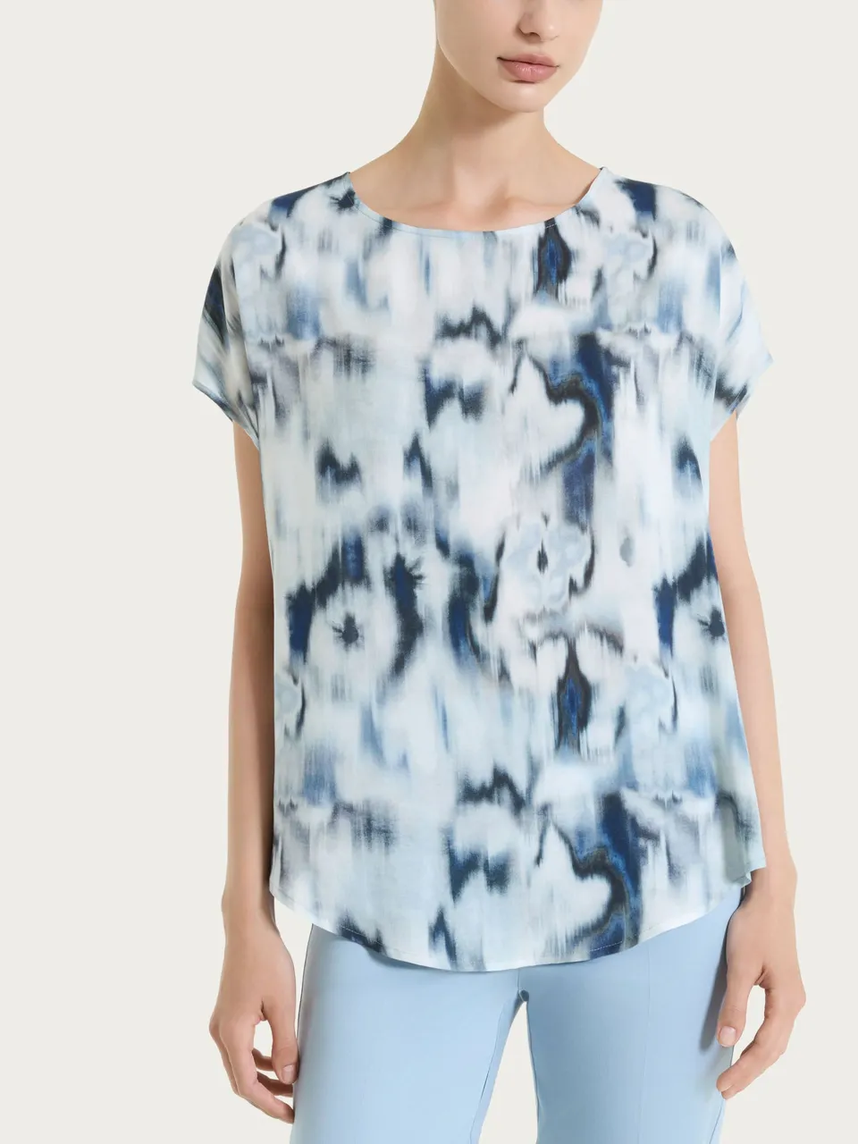 Ragno EcoSeta blusa manica corta Fant. Oceana