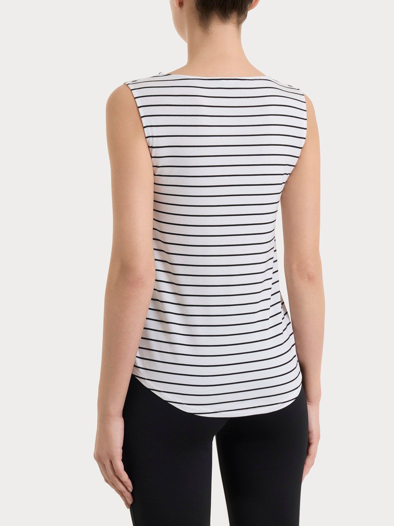 Ragno Summer Light top spalla larga donna bianco a righe