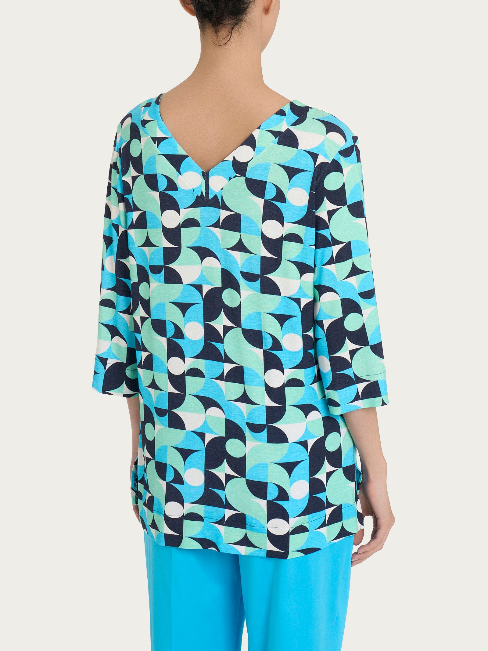 Ragno Viscosa Summer blusa scollo V Fant. Aquarius manica 3/4