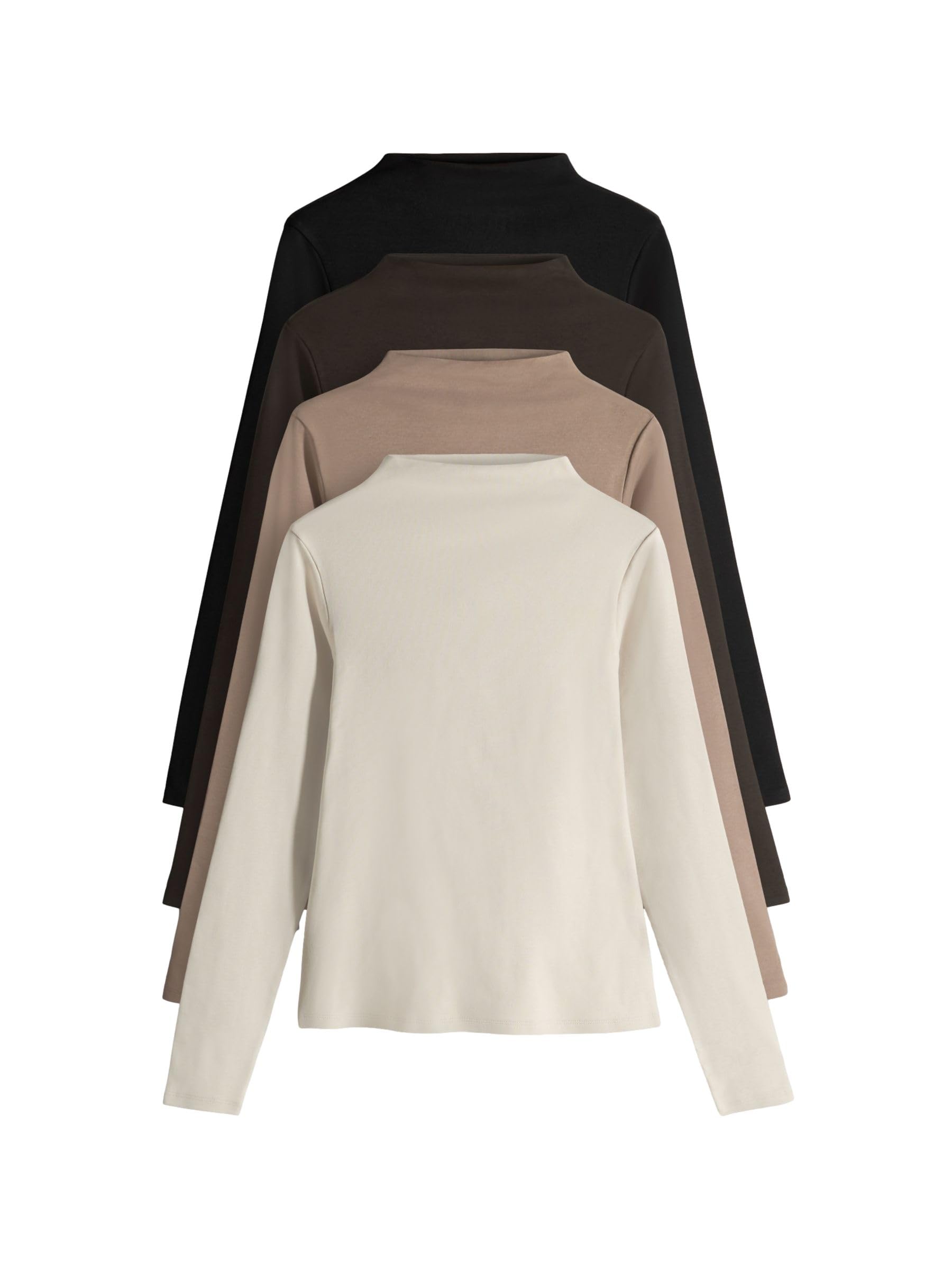 Geo Next The Set Magliette coste collo alto manica lunga da 4
