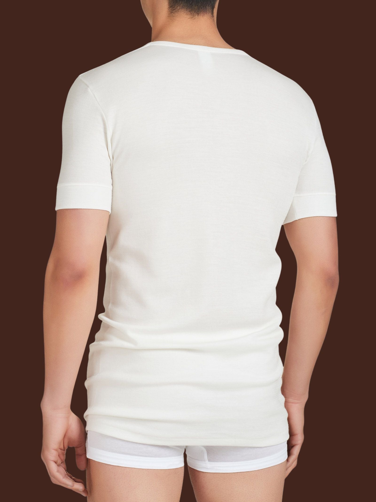 Ragno Sintonia Luxury Maglietta V Lana Cotone Bianco Lana