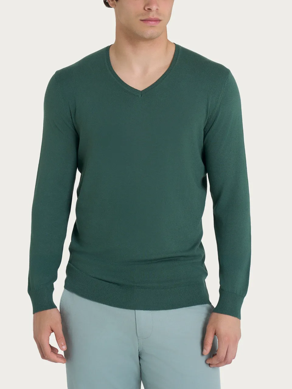 Ragno Summertime pull scollo V manica lunga dark forest