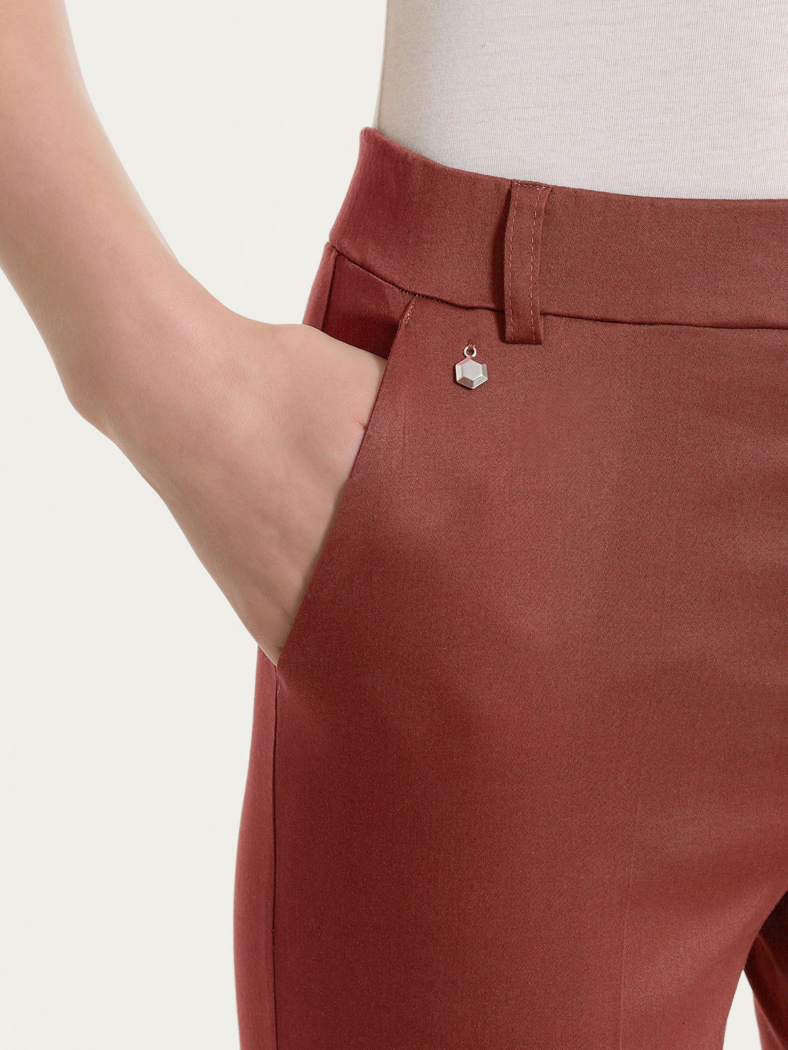Ragno Satin Power pantalone dritto Mahogany