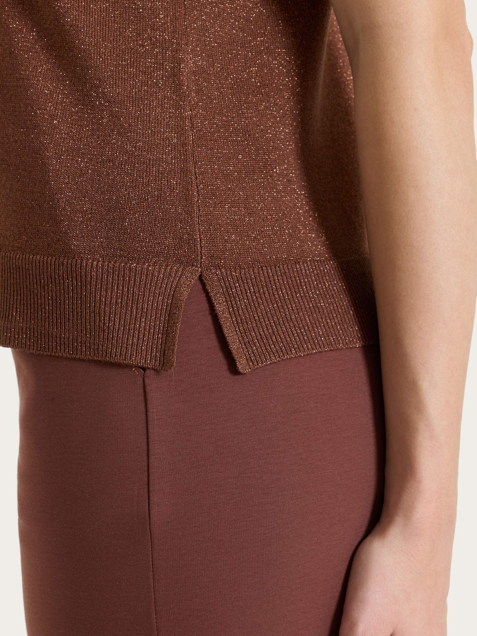 Ragno Summertime Gilet Smanicato Lurex Cappuccino Leggero