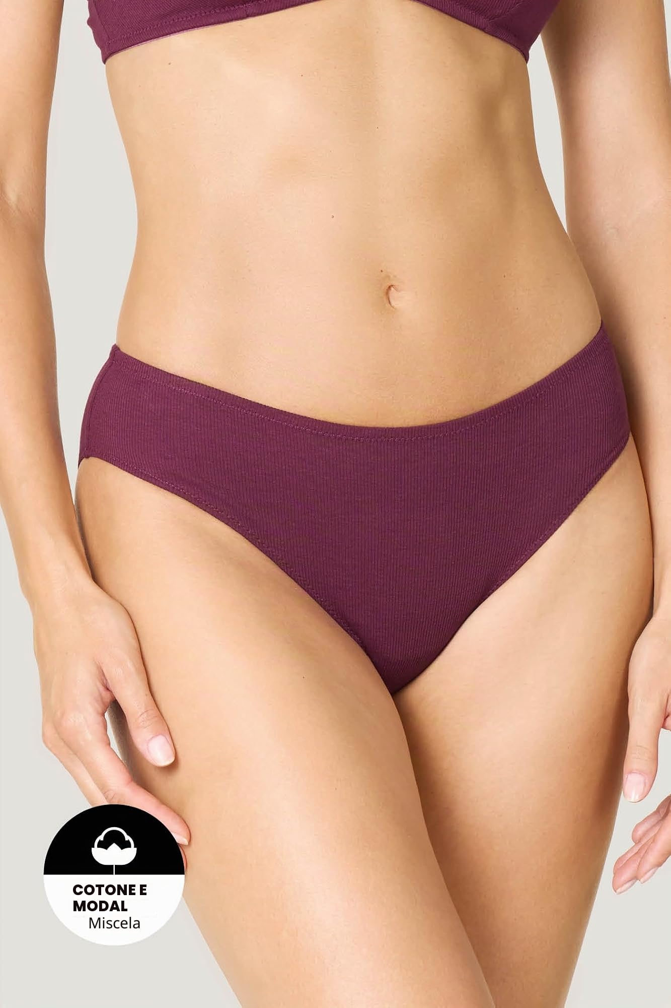 Goldenpoint slip fianco medio a costina con cotone