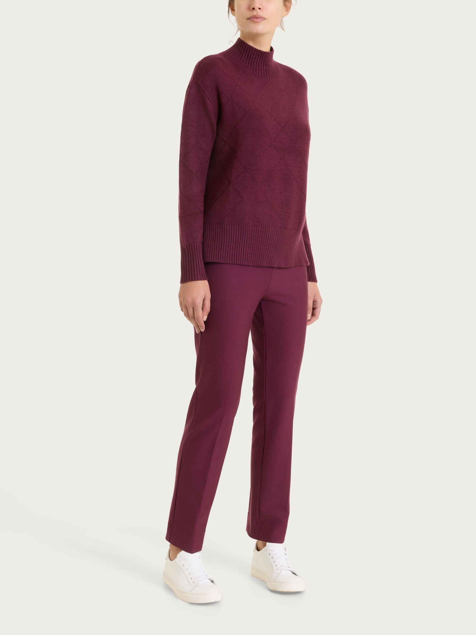 Ragno Super Soft Lupetto Check Maglia Donna Viola Fig