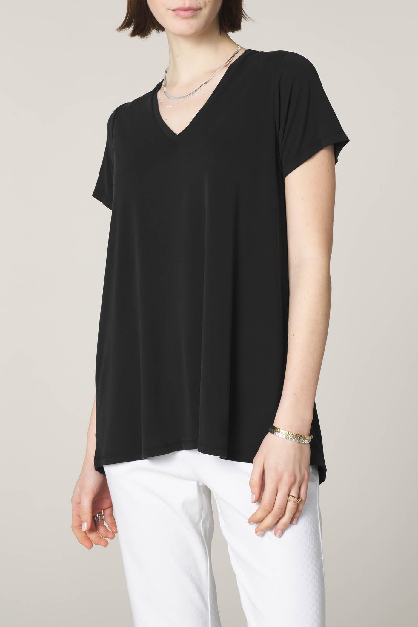 Goldenpoint maglia scollo V manica corta over misto modal