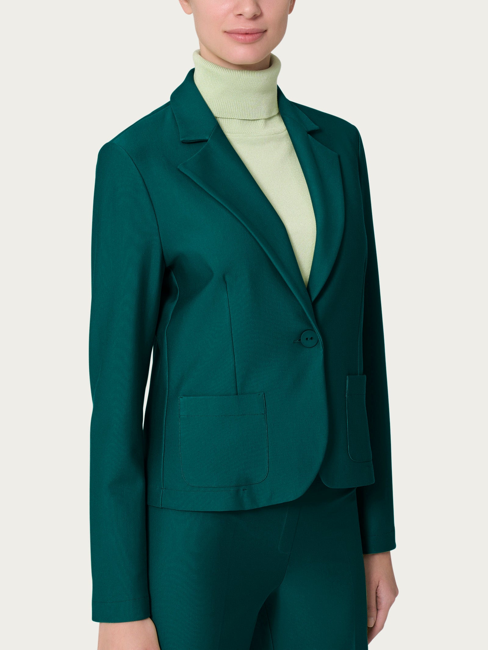 Ragno Compact Blazer 1 Bottone Viscosa Rain Forest