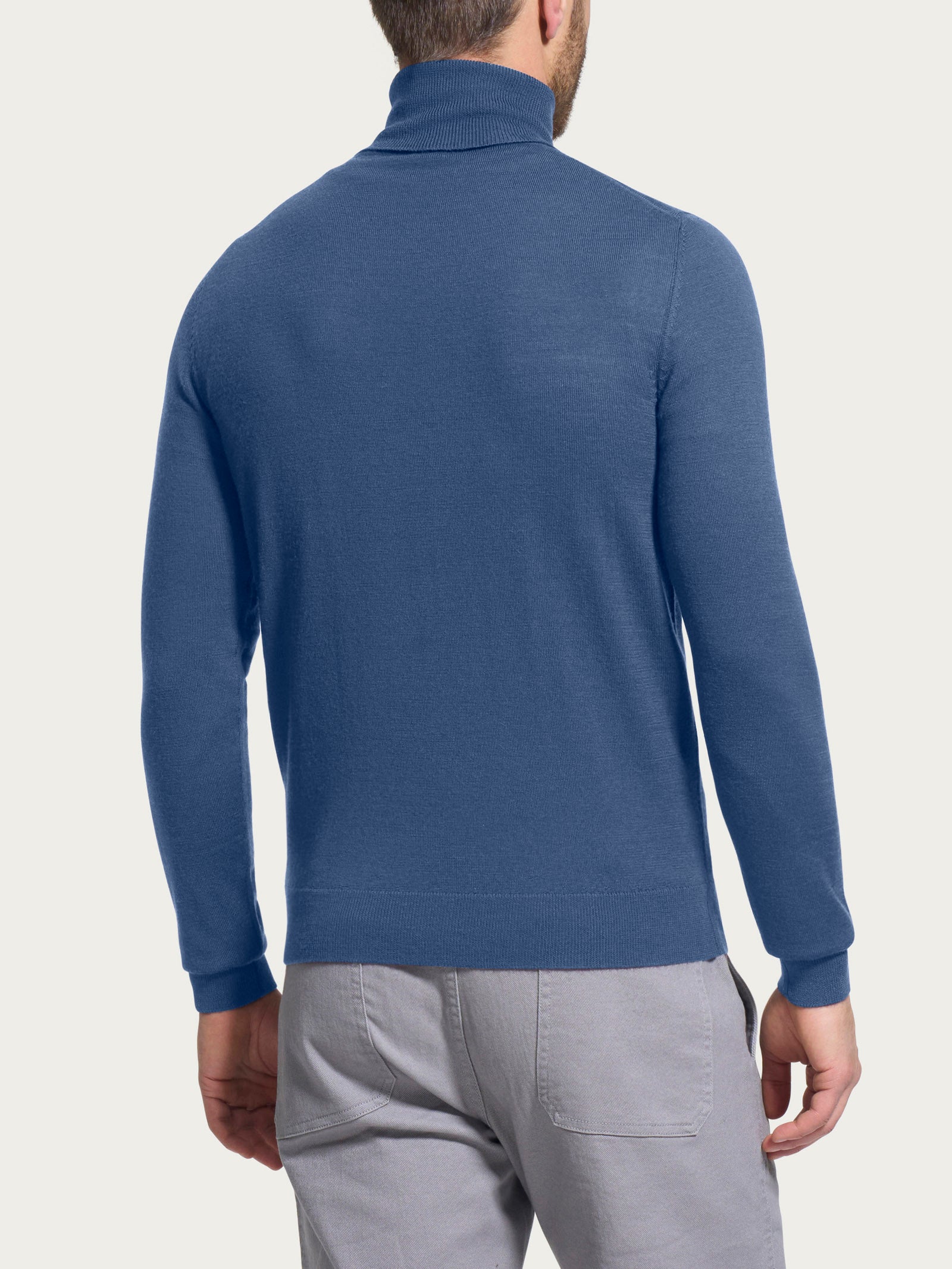 Ragno Merino Soft dolcevita maglia uomo lana Gray Blue