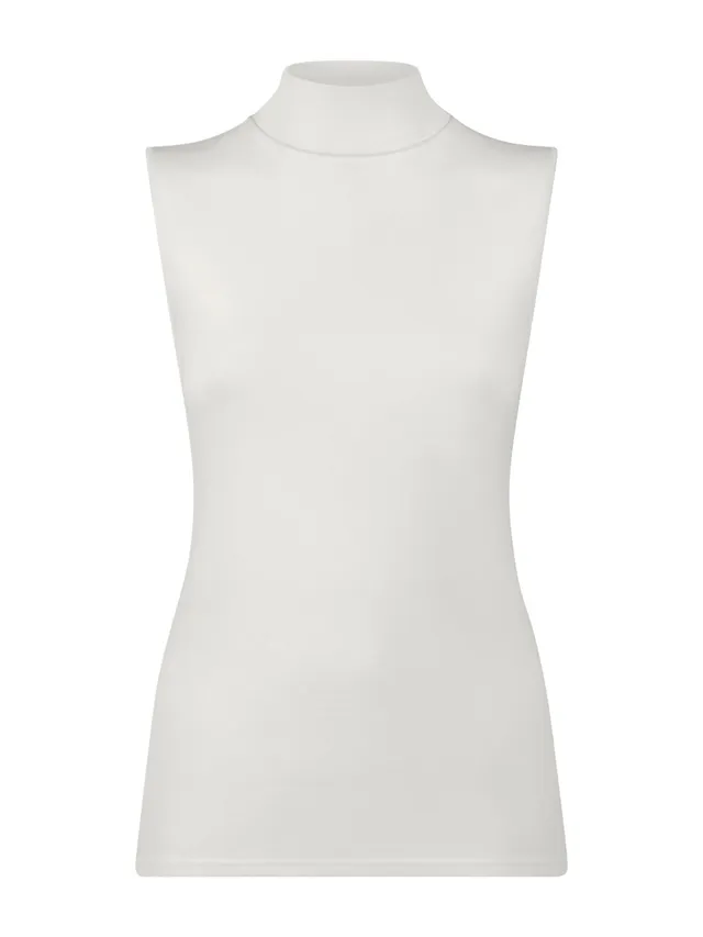 Ragno Thermo Cotton smanicato collo alto avorio puro cotone