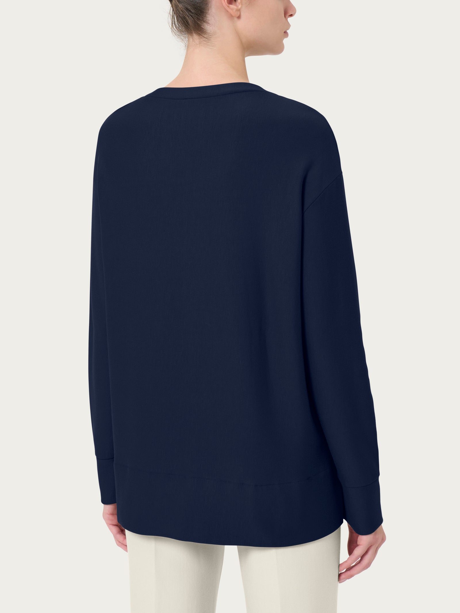 Ragno Comfort Bleu felpa collo barchetta viscosa