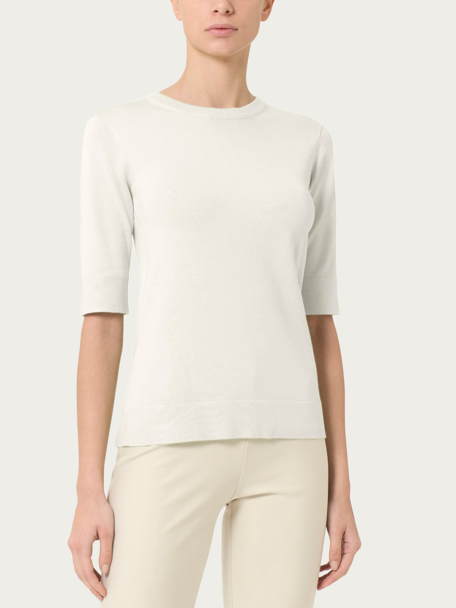 Ragno Four Seasons maglia manica corta avorio skinny