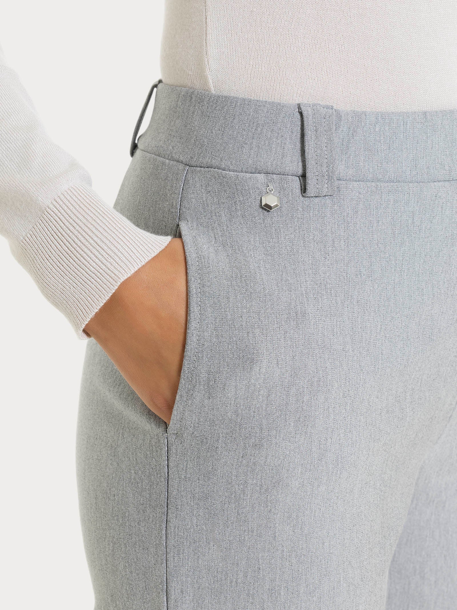 Ragno Compact pantalone dritto grigio melange viscosa