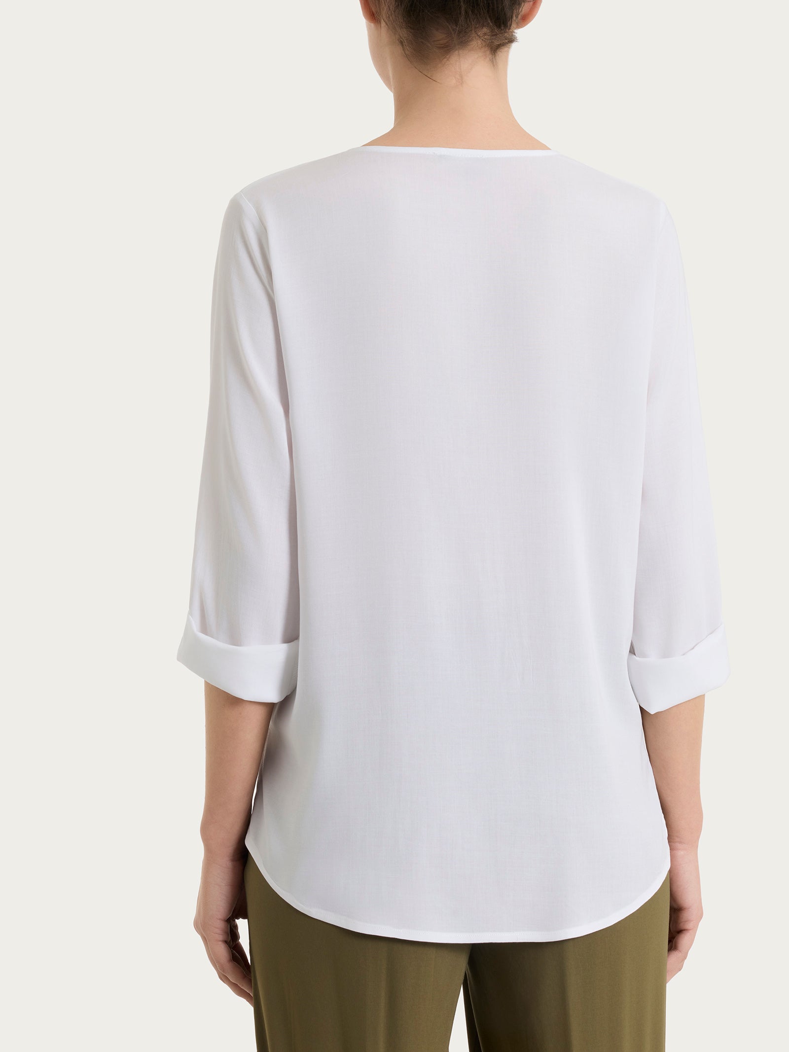 Ragno Voile Stretch Camicia donna Bianco manica risvoltabile