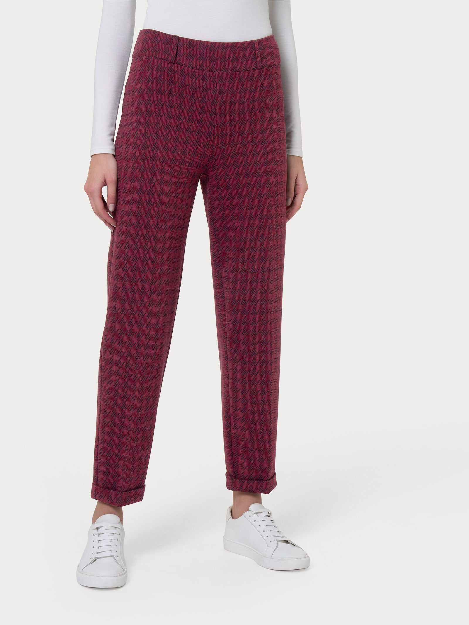 Ragno Eco Jacquard pantalone carota Tibetan Red donna