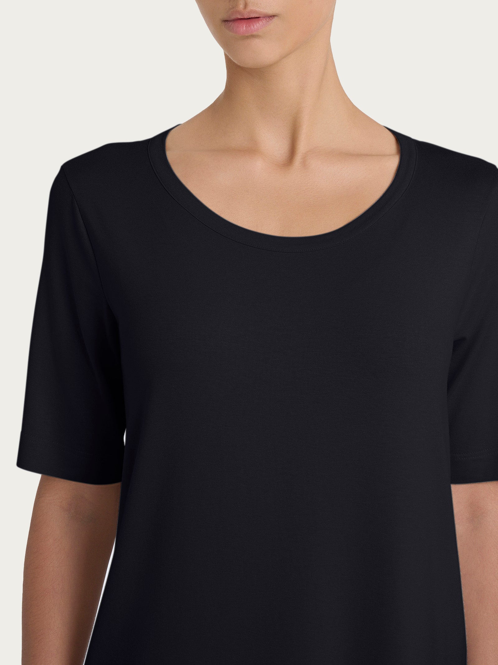 Ragno Viscosa Summer Girocollo maglietta nero viscosa