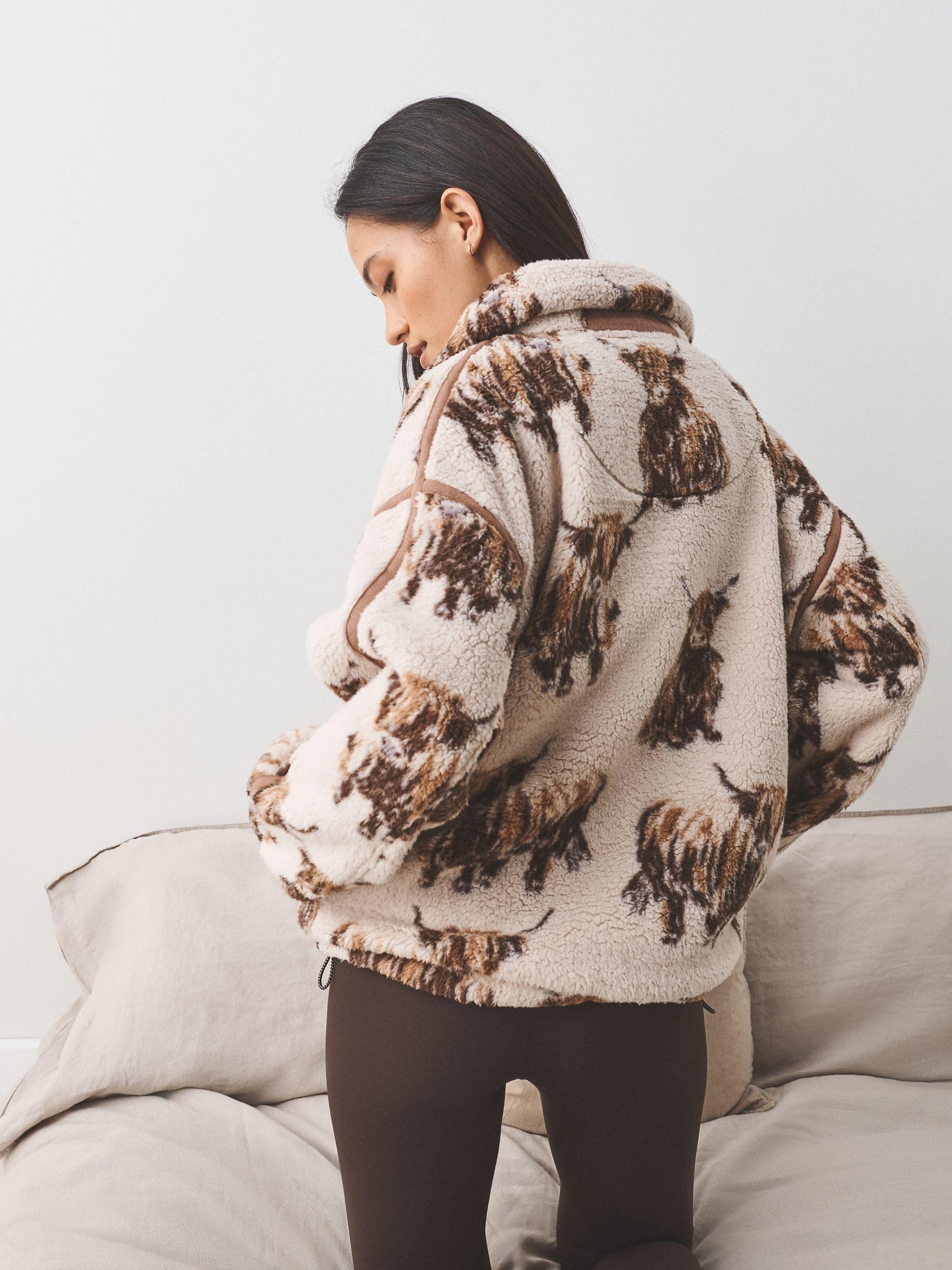Next pile donna mezza zip sherpa