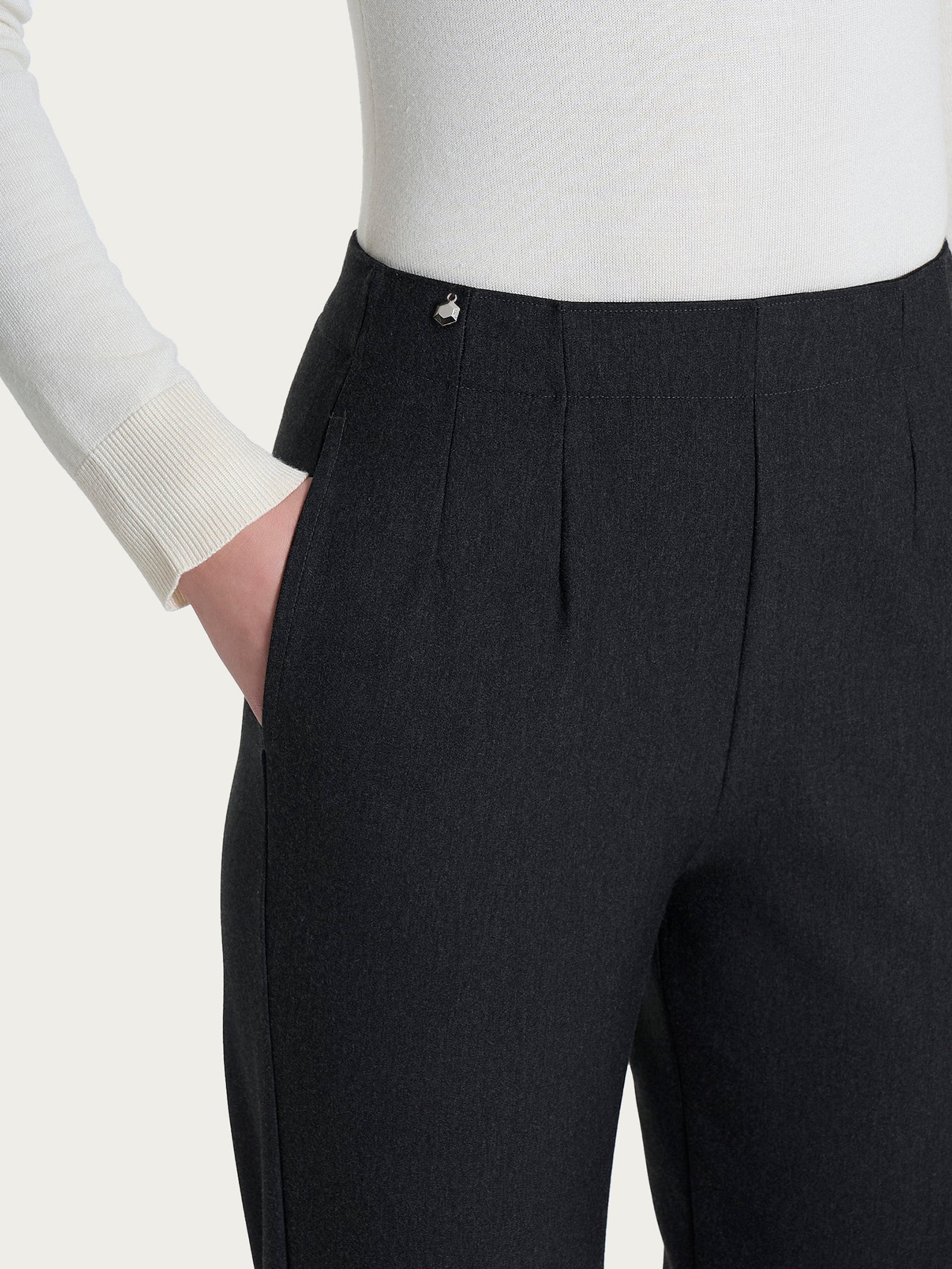 Ragno Gem pantalone dritto compact elasticizzato Oscuro Mel