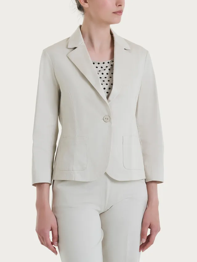 Ragno Satin Power Blazer Corto 1 Bottone Manica 3/4 Champignon cotone