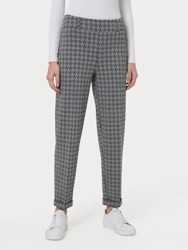 Ragno Compact carrot pants pantaloni fant.black pied de poule