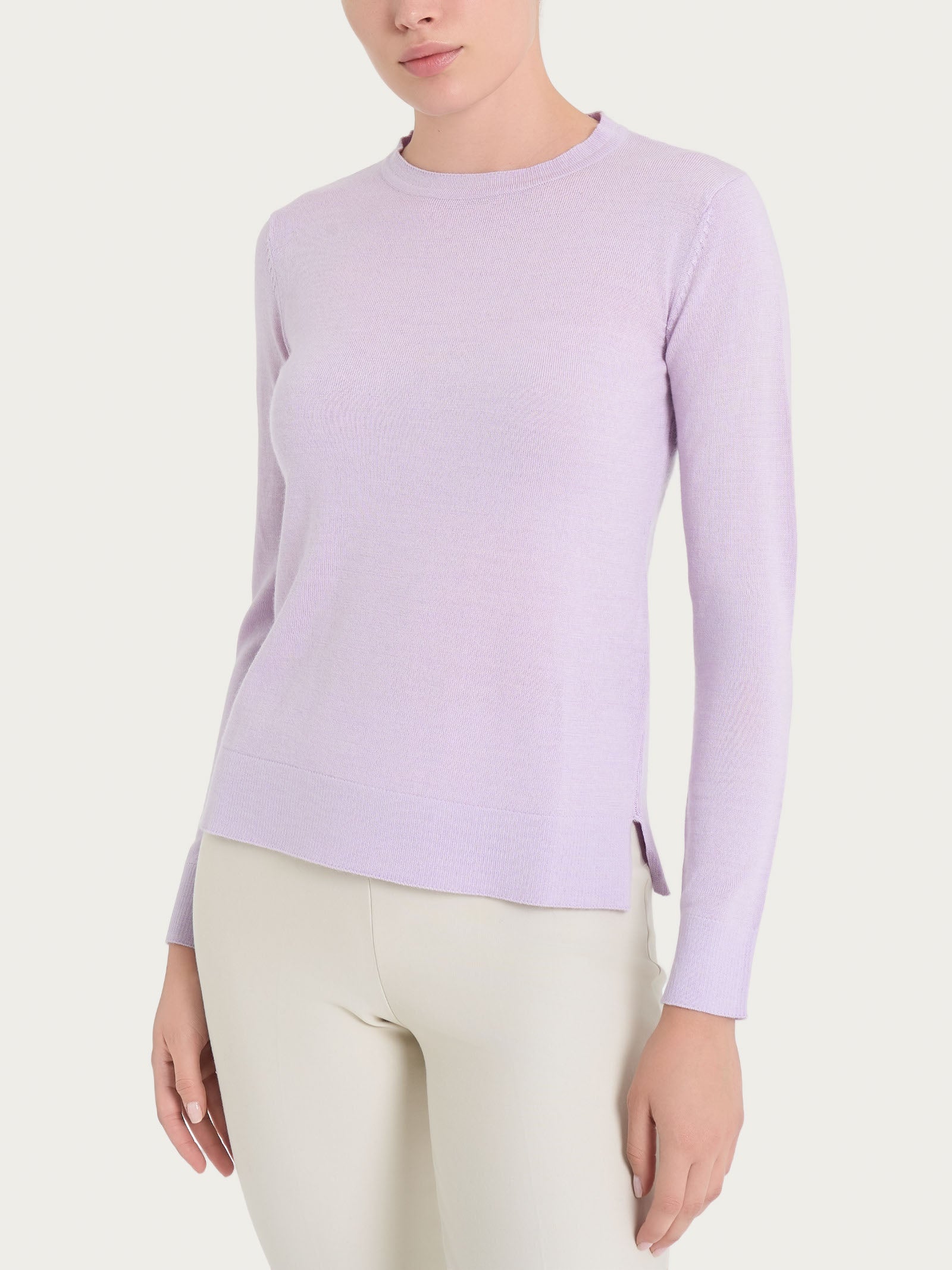 Ragno Merino Soft Maglia girocollo Orchid Petal lana