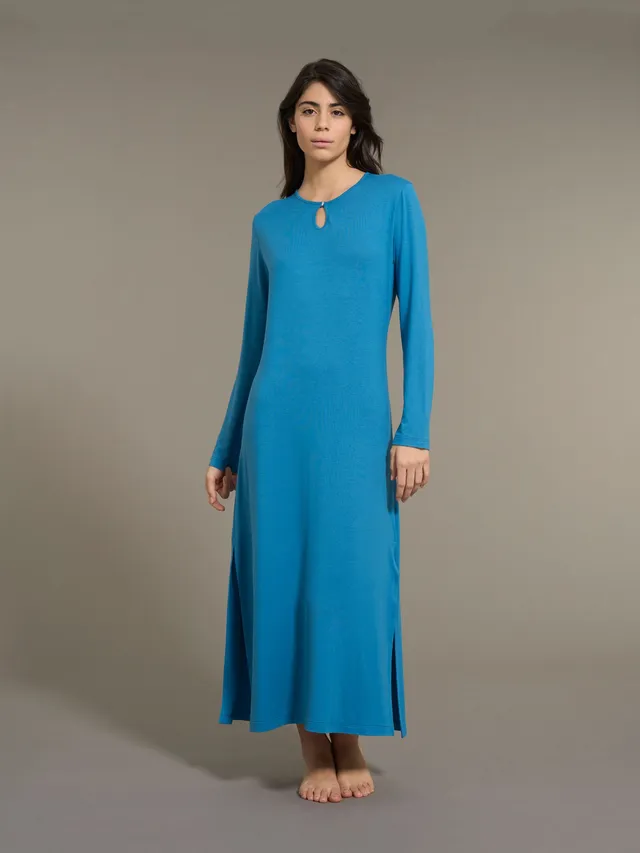 Ragno Micromodal Camicia Notte Lunga Vallarta Blue Serafino
