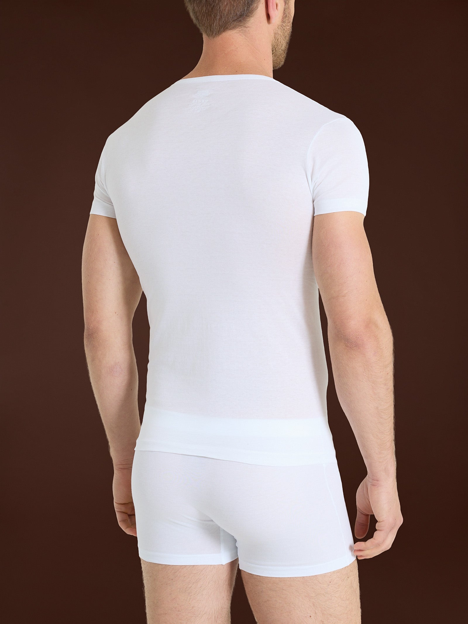 Ragno Silkotton maglietta scollo V cotone bianco uomo