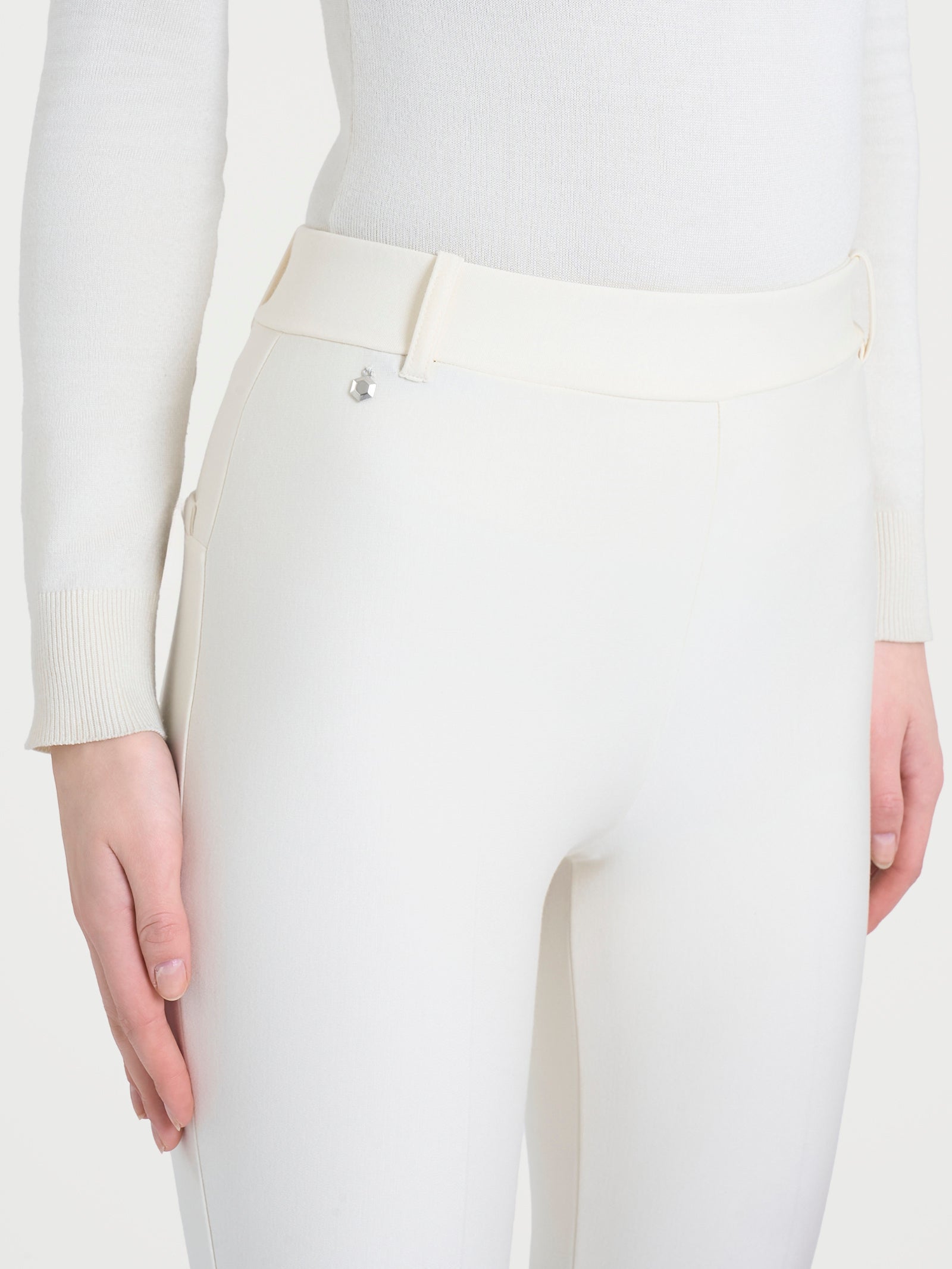 Ragno Compact Straight pantalone avorio punto milano