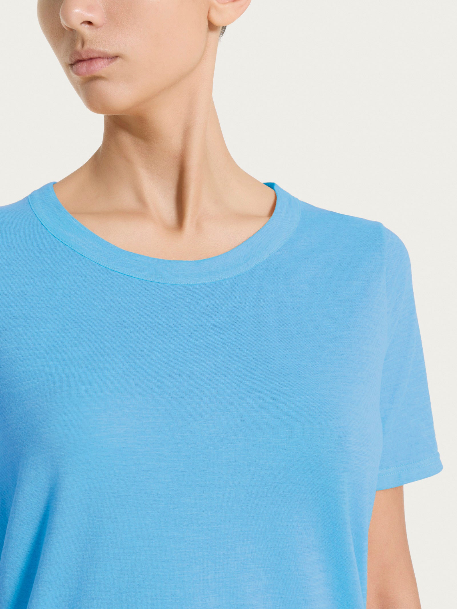 Ragno Slub Jersey Maglietta girocollo t-shirt donna azure