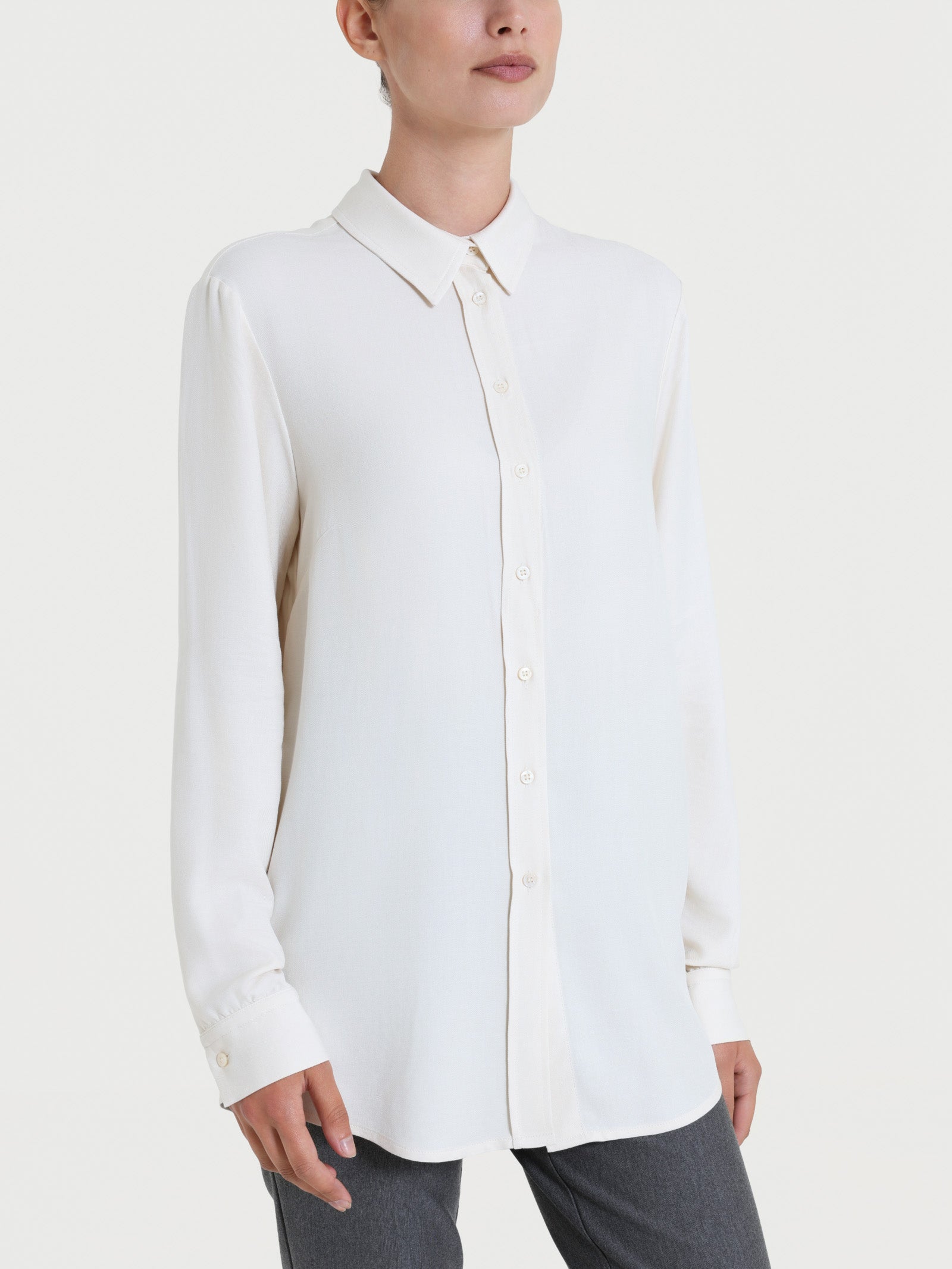 Ragno Winter EcoSeta Camicia Manica Lunga Avorio