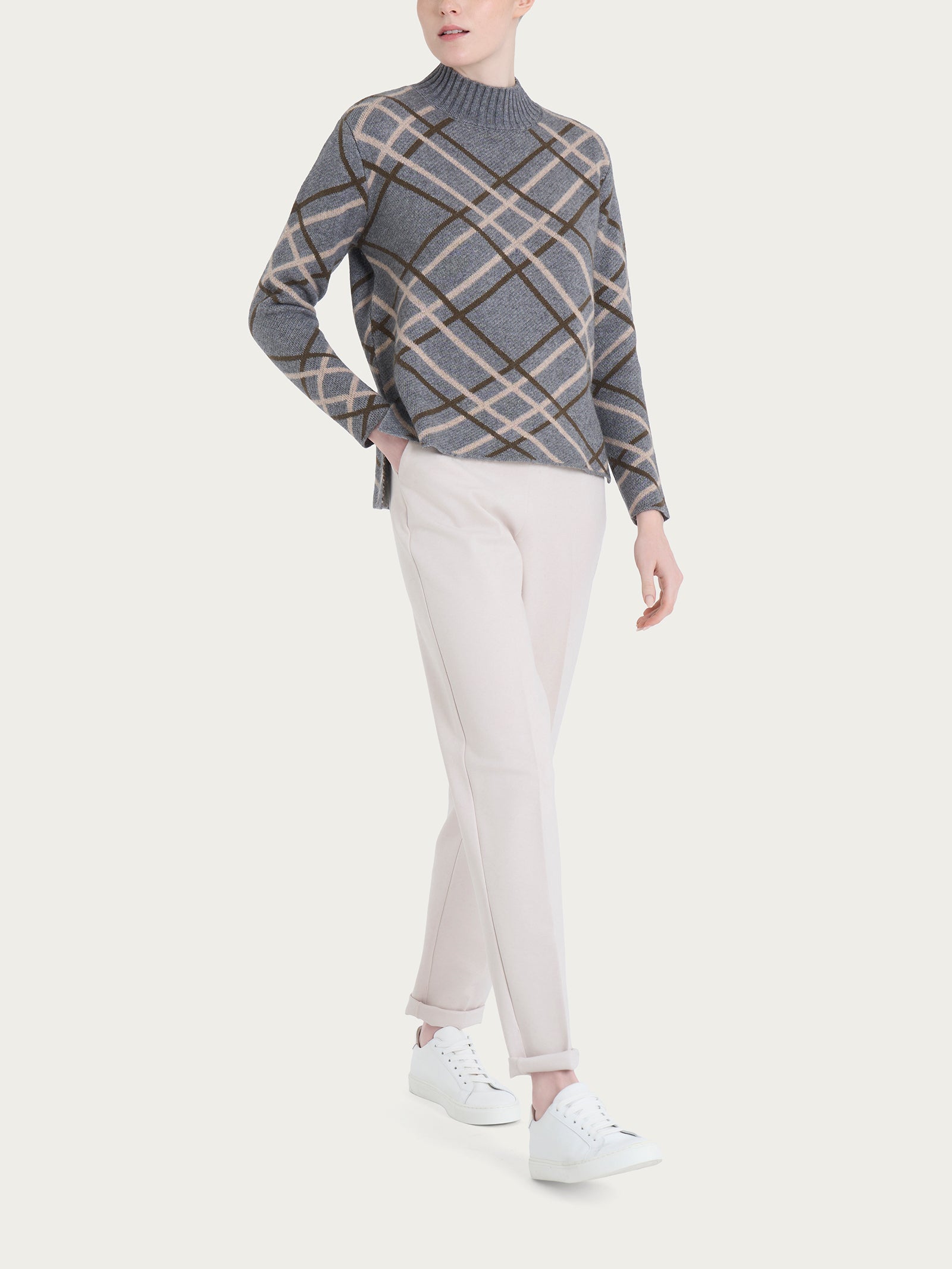 Ragno Natural Soft Lupetto Check maglia Ferro Mel calda
