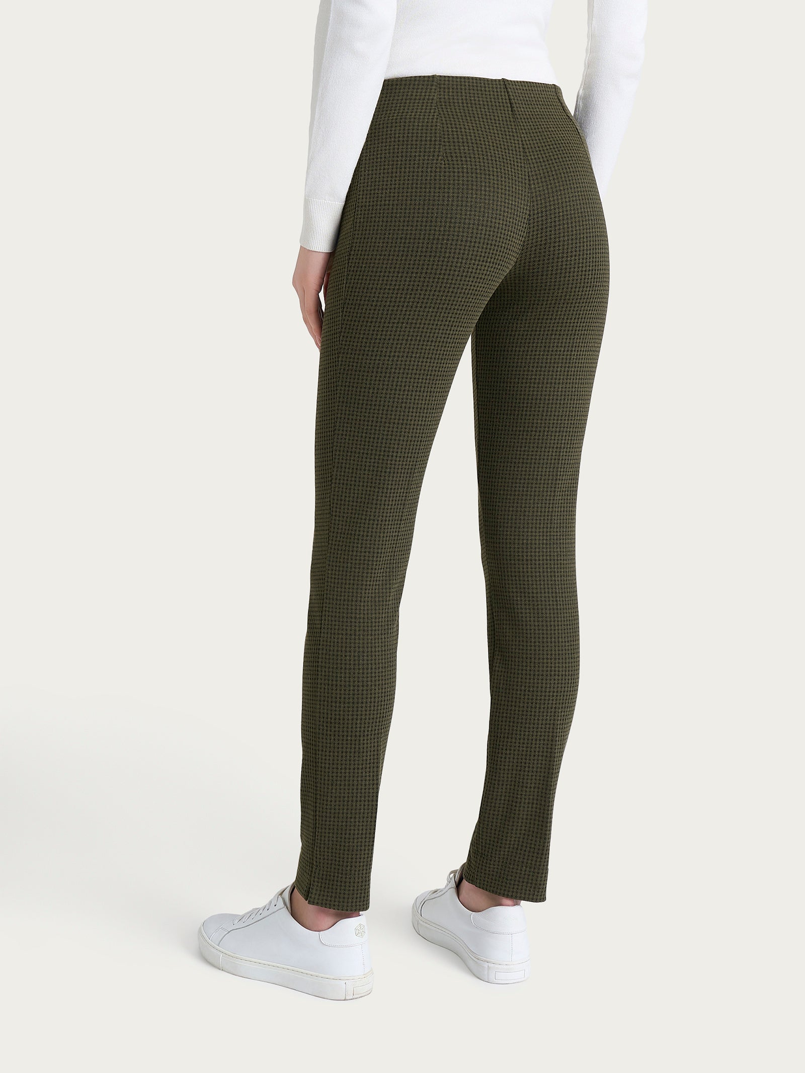 Ragno Eco Jacquard Pantalone Sigaretta Micro Check Dark Olive