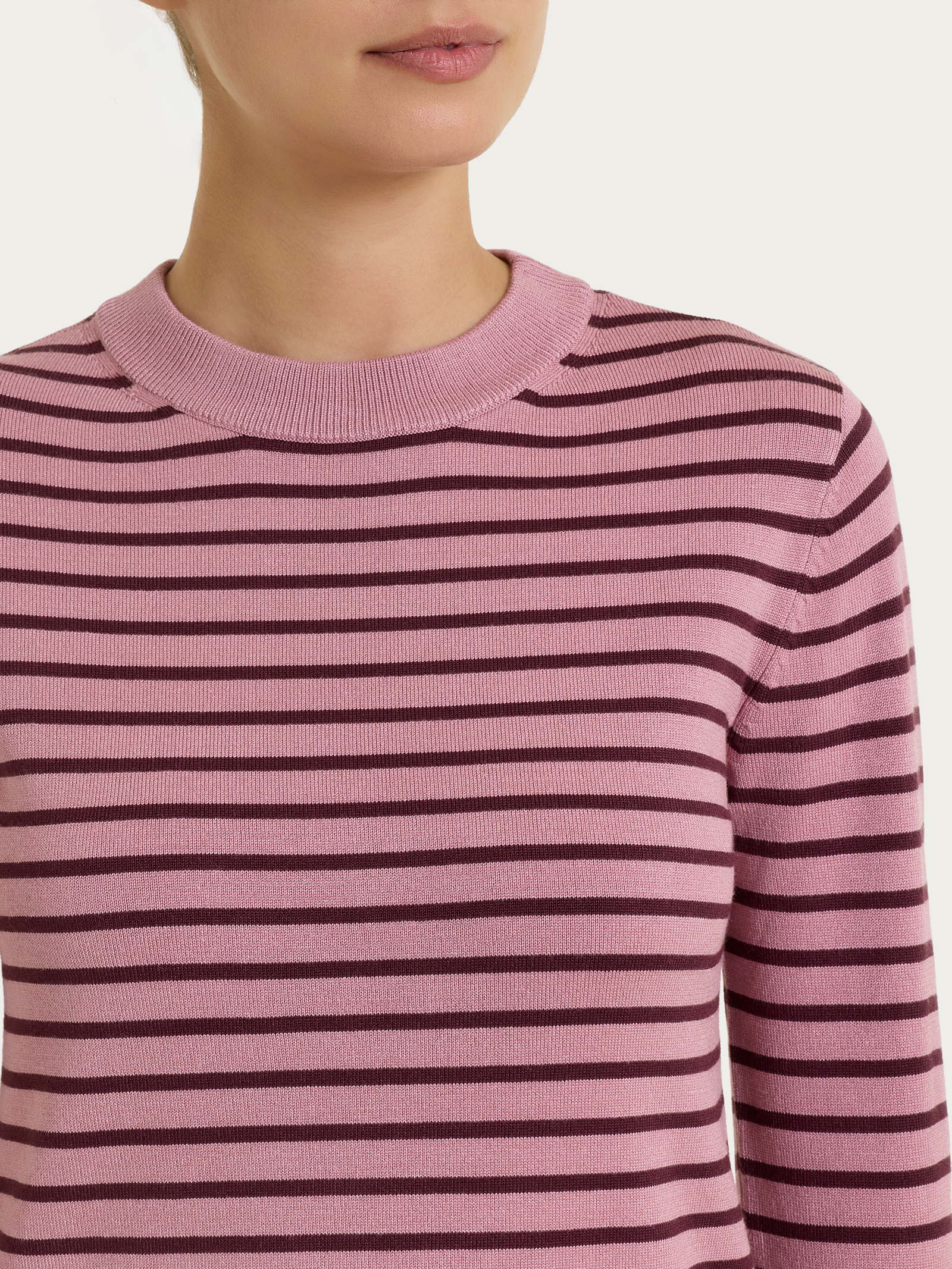 Ragno Four Seasons maglia girocollo righe Fig viscosa